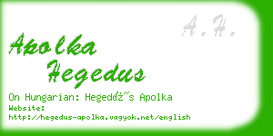 apolka hegedus business card